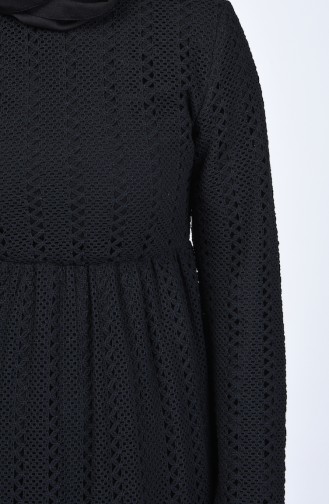Dantel Detaylı Elbise 2008-02 Siyah