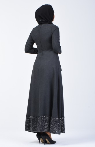 Payet Garnili Elbise 5125A-01 Siyah