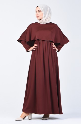 Dress with Cape 5127-04 Brown 5127-04