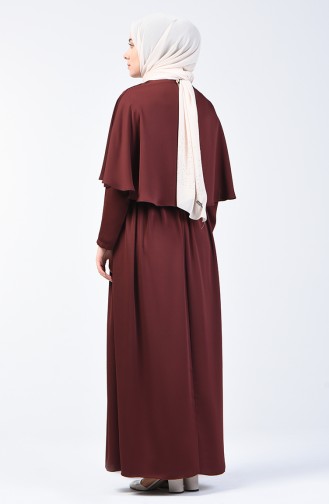 Dress with Cape 5127-04 Brown 5127-04
