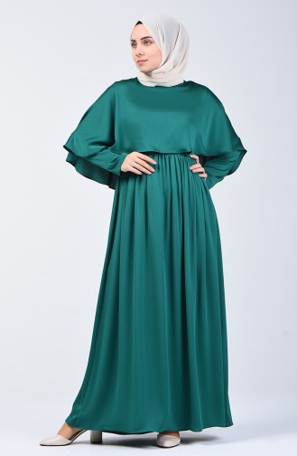 Robe Avec Cape 5127-05 Vert émeraude 5127-05