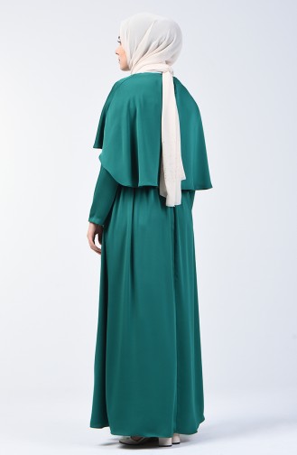 Robe Avec Cape 5127-05 Vert émeraude 5127-05