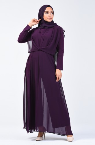 Draped Chiffon Rumper 5130-01 Purple 5130-01