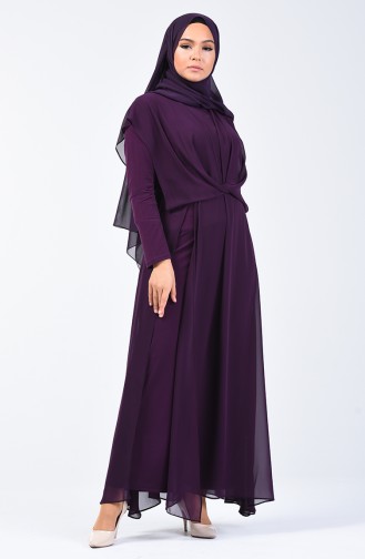 Draped Chiffon Rumper 5130-01 Purple 5130-01