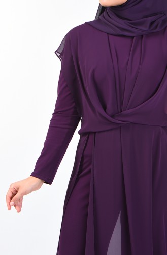 Draped Chiffon Rumper 5130-01 Purple 5130-01