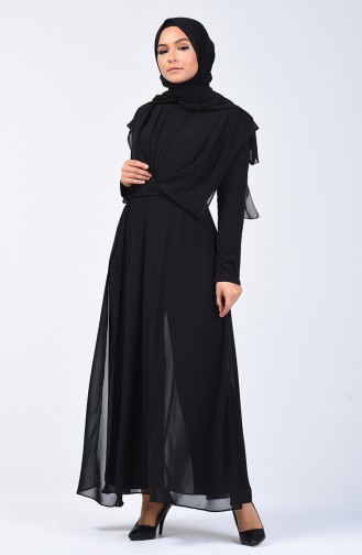 Draped Chiffon Rumper 5130-02 Black 5130-02