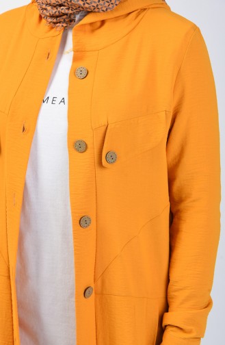 Aerobin Fabric Hooded Tunic with Pockets 1413-01 Mustard 1413-01