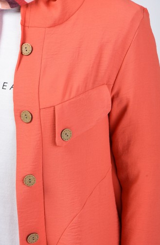Tasche Detaillierte Tunika aus Aerobin Stoff mit Kapuze 1413-02 Granatapfelfarbig 1413-02
