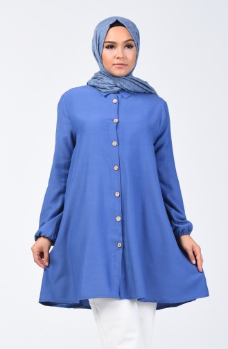 Elastic Sleeve Bell Skirt Tunic 1311-01 Indigo 1311-01