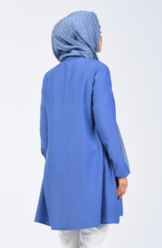 Elastic Sleeve Bell Skirt Tunic 1311-01 Indigo 1311-01