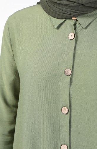 Elastic Sleeve Bell Skirt Tunic 1311-02 Khaki Green 1311-02
