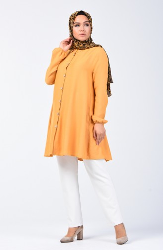 Elastic Sleeve Bell Skirt Tunic 1311-03 Mustard 1311-03