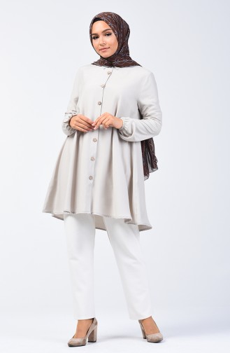 Elastic Sleeve Bell Skirt Tunic 1311-05 Stone 1311-05