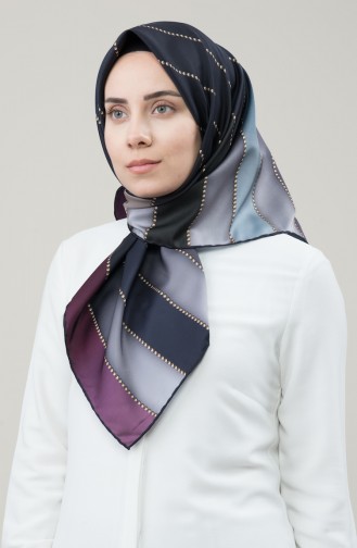 Karaca Sentetik İpek Twill Eşarp 90678-05 Siyah Vizon 90678-05