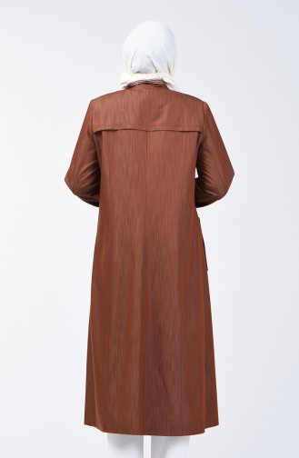 Abaya Brodée Grande Taille 0805-02 Brun 0805-02