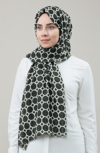 Gemusterter Baumwollschal 879-01 Khaki 879-01