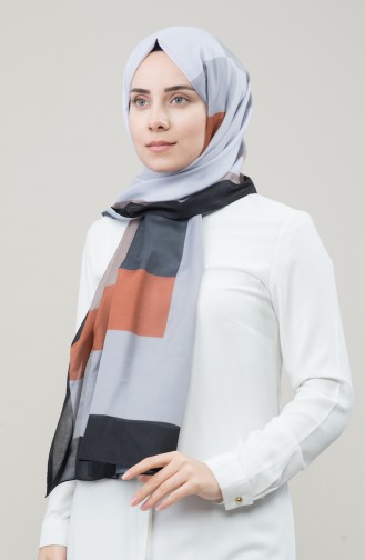 Patterned Cotton Shawl 95334-01 Grey 95334-01