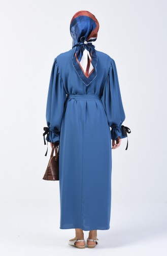 Ruched Sleeve Dress 0360-03 Indigo 0360-03