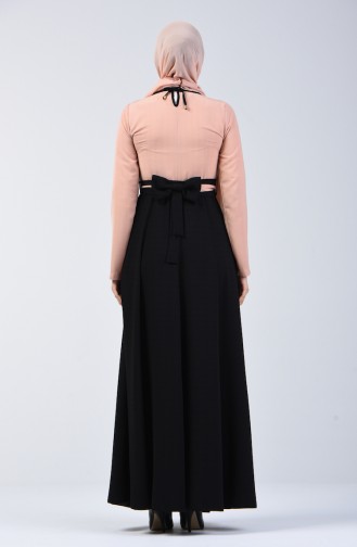 Garni Belted Dress 6845-02 Salmon Black 6845-02