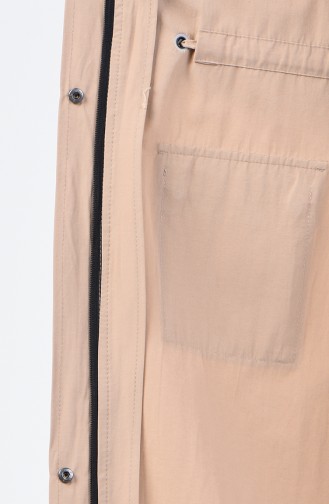 Ruched Waist Trenchcoat 6086-06 Beige 6086-06