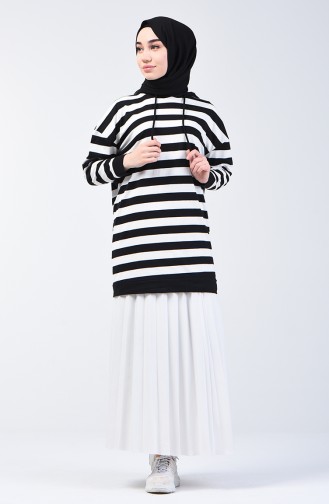 Striped Sports Tunic 2313-01 Black White 2313-01