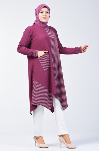 Asymmetric Tunic with Pocket 6050-04 Dusty Rose 6050-04