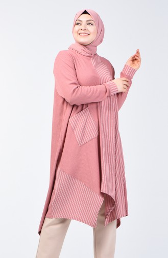 Cepli Asimetrik Tunik 6050-05 Pudra