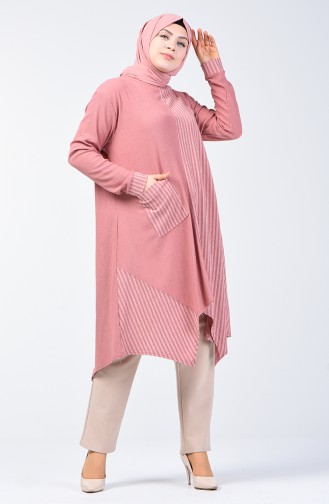 Cepli Asimetrik Tunik 6050-05 Pudra