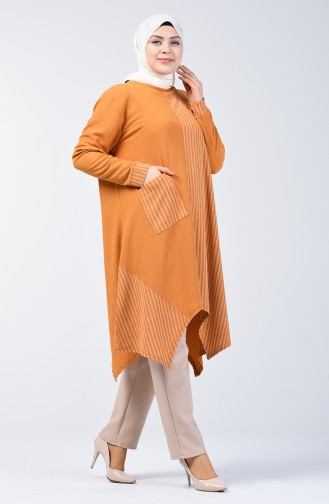 Cepli Asimetrik Tunik 6050-07 Hardal