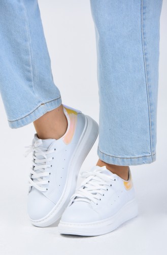 Women s Sneakers 1800-07 White Yellow 1800-07