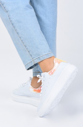 Women s Sneakers 1800-07 White Yellow 1800-07