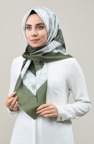 Digitally Printed Taffeta Scarf 95335-02 Khaki 95335-02