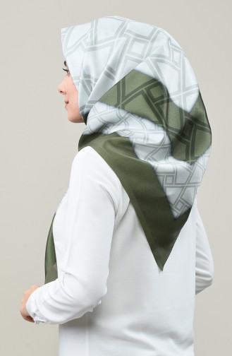 Digitally Printed Taffeta Scarf 95335-02 Khaki 95335-02