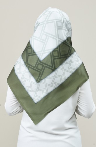 Digitally Printed Taffeta Scarf 95335-02 Khaki 95335-02