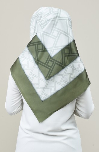 Digitally Printed Taffeta Scarf 95335-02 Khaki 95335-02