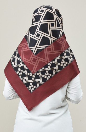 Digitally Printed Taffeta Scarf 95335-06 Dark Claret Red 95335-06