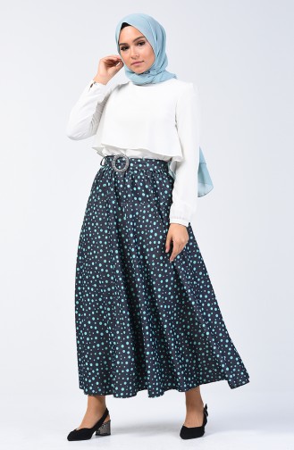 Polka Dot Skirt 1060-01 Navy Blue 1060-01