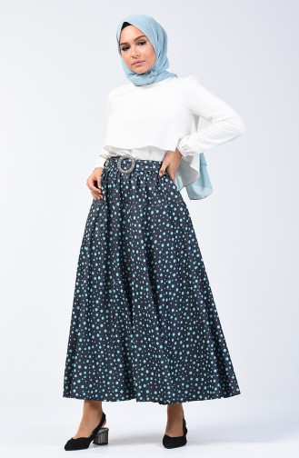 Polka Dot Skirt 1060-01 Navy Blue 1060-01