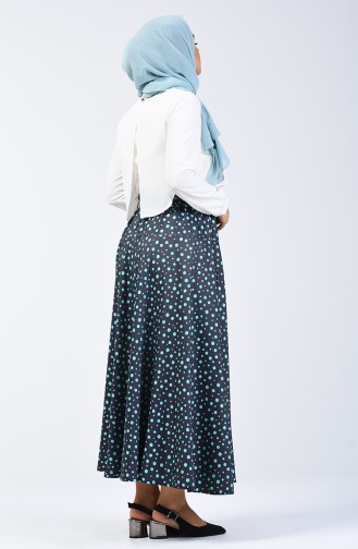 Polka Dot Skirt 1060-01 Navy Blue 1060-01