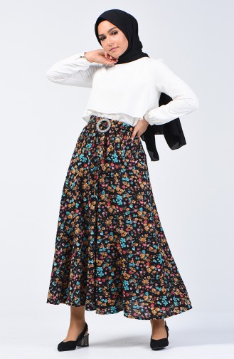 Elastic Belted Skirt 2005-01 Black 2005-01