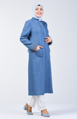 Grösse Grosse Besticktes Abaya  0805-01 Indigo 0805-01