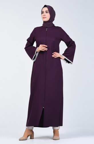 Abaya à Fermeture 0269-04 Pourpre 0269-04