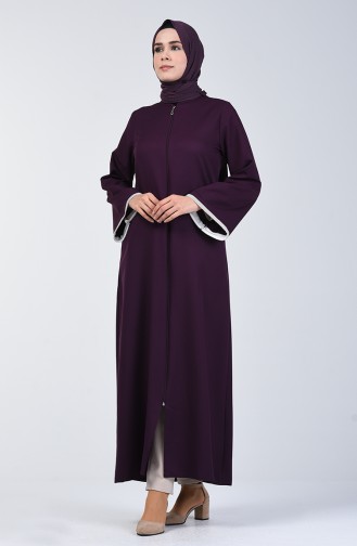 Abaya à Fermeture 0269-04 Pourpre 0269-04