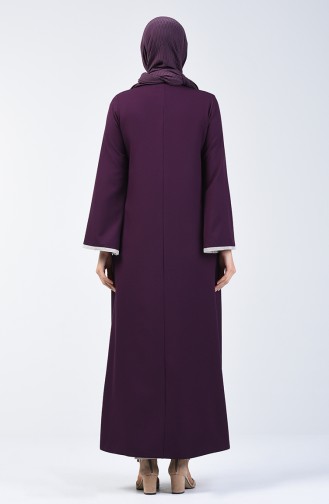 Zippered Abaya 0269-04 Purple 0269-04