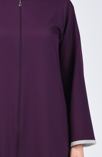 Zippered Abaya 0269-04 Purple 0269-04