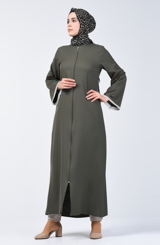 Abaya mit Reissverschluss  0269-02 Khaki 0269-02