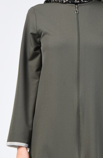 Abaya mit Reissverschluss  0269-02 Khaki 0269-02