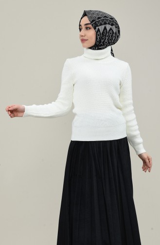 Knitwear Turtleneck Sweater 0512B-04 Ecru 0512B-04