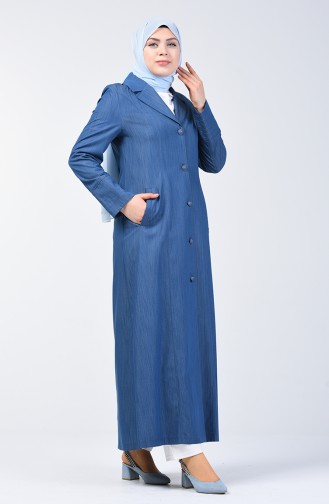 Grösse Grosse Hijab-Mantel  0855-03 Jeansblau 0855-03