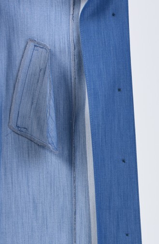 Grösse Grosse Hijab-Mantel  0855-03 Jeansblau 0855-03